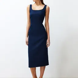 Trendyol Square Neck Sheath Midi Dress-picture-17