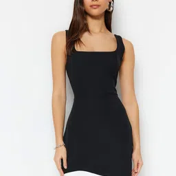Trendyol Square Neck Sheath Mini Dress-image-98