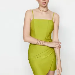 Trendyol Shoulder Straps Gathered Sheath Mini Dress-picture-29