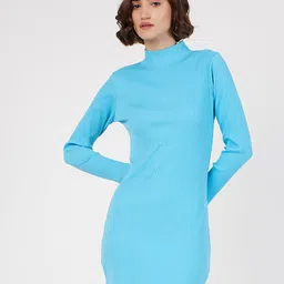 SASSAFRAS High Neck Mini Sheath Dress-picture-39