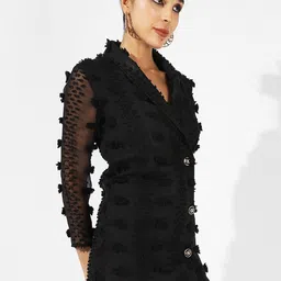 Campus Sutra Lapel Collar Blazer Mini Dress-image-54