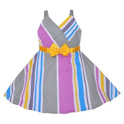 Wish Karo Girls Multicoloured Striped Dress-image-92