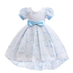 StyleCast Blue Girls Floral Embroidered Puff Sleeve Gown Dress-image-87