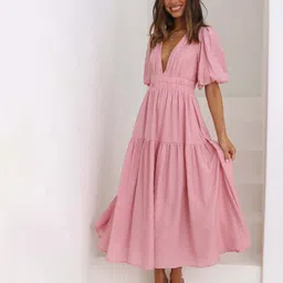 StyleCast Pink Flutter Sleeve Maxi Dress-image-28