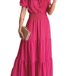 StyleCast Pink Off-Shoulder Flutter Sleeve Maxi Dress-image-64