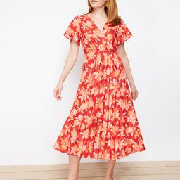 Trendyol Floral Print Flared Sleeves Fit & Flare Midi Dress-image-71