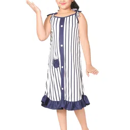 BAESD Girls Striped Opaque A-Line Knee Length Sleeveless Dress-image-21