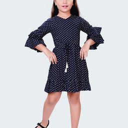 Hunny Bunny Polka Dot Printed Fit & Flare Cotton Dress-image-45