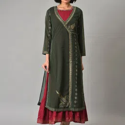 WISHFUL Ethnic Motifs Embroidered Maxi Ethnic Dress-53