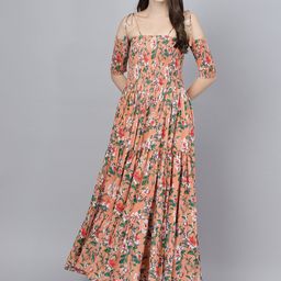 Divena Floral Printed Maxi Fit & Flare Dress-picture-50