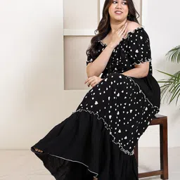 DEEBACO Plus Size Print Off-Shoulder Tiered Maxi Fit and Flare Dress-50