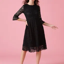 Gipsy Black Self Design Dress-image-31