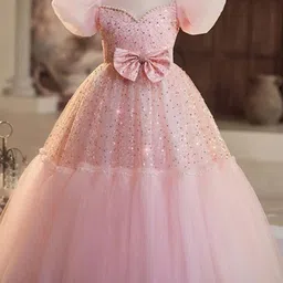First Little Smile Embroidered Net Balloon Maxi Dress-picture-45