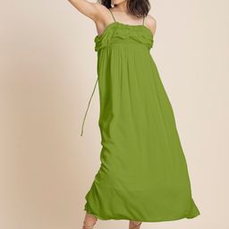 Moomaya Shoulder Straps Sleeveless Maxi A-Line Dress-image-95
