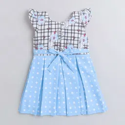 The Magic Wand Girls Polka Dot Print Flutter Sleeve Fit & Flare Dress image 2