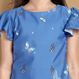 Lazy Shark Unicorn Printed Flared Sleeves A-line Dress image 5