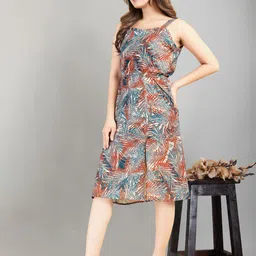 FABDYOR Abstract Printed A-Line Dress image 3
