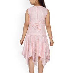 Aarika Pink Net Midi Dress image 2