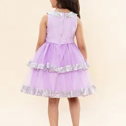 a.t.u.n. A T U N Mauve Peter Pan Collar Net Dress image 3