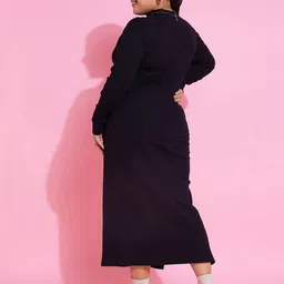 SASSAFRAS Curve Plus Size Bodycon Midi Dress image 4