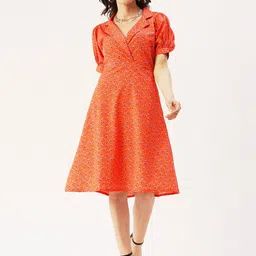 DressBerry Floral Printed Midi Wrap Dress-image-97