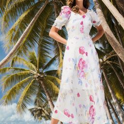 RARE Floral Printed Fit & Flare Maxi Dress-image-75