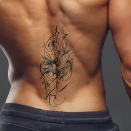 LICK Plant Base Semi Temporary Ballerina Matte Finish Body Tattoo - Navy Blue-33