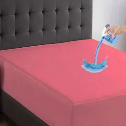 Trance Home Linen Coral Single Elasticated Fitted Cotton Waterproof Mattress Protector-image-19