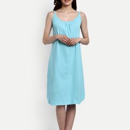 BLAZON Sleeveless Pure Cotton Maxi Nightdress-image-54