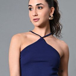 The Roadster Lifestyle Co Ribbed Halter Neck Sleeveless Top-image-70