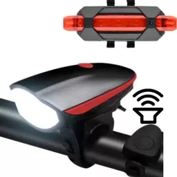highrider Cycle Light Horn with Spot/Tail Light Multipurpose(Red) USB Rechargeable LED Bell-picture-37