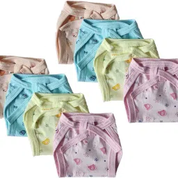Baby Cotton Cloth Nappy Diaper, U shape Washable nappies for 0 to 6 months- 8 Pc-14