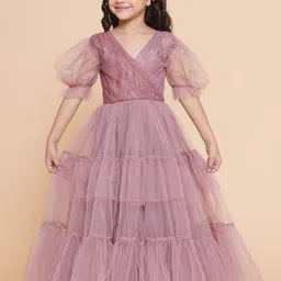 Bitiya by Bhama Girls Layered Net Gown image 1