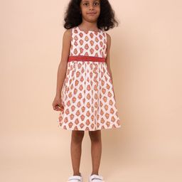 Sangria Girls Ethnic Motifs Print Pure Cotton Fit & Flare Dress-image-89