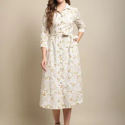Cantabil Floral Print A-Line Midi Dress-picture-32