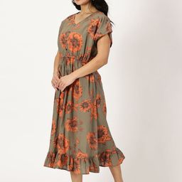 Saffron Threads Printed Pure Cotton Kaftan Midi Ethnic Dresses image 3