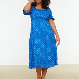 Trendyol Plus Size Polka Dot Print Fit & flare Midi Dress image 5