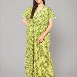 Winza Designer Striped Pure Cotton Maxi Nightdress-image-62