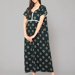 Winza Designer Floral Printed Pure Cotton Maxi Nightdress-picture-34