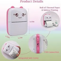 ENMORA Mini Printer with Paper for Multi-function Label Printer olk8 Single - TextUsed For: Title, Compare image 5