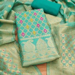 JATRIQQ Art Silk Unstitched Dress Material-image-25
