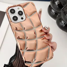 Luxury Kase LK142 Electroplated curved plaid Protective iPhone 15 Pro Max Back Case-image-43