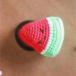 Choko Kids Girls Red, Green Handmade Crochet Watermelon Ponytail Holders-10