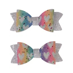 Aye Candy Girls Assorted Set Of 2 Heart Shaped Glitter Alligator Hair Clips-12