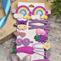 Celena Cole Girls Purple & Blue Pack of 12 Hair Accessory Set-image-2