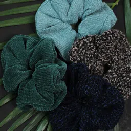 SOHI Women Set of 4 Solid Ponytail Holders-3