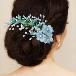 Hair Flare Women Artificial Floral Pearl Design With Stone Hair Accessories Hairpin-44