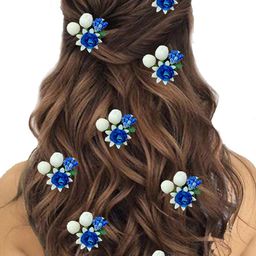 Hair Flare Women Pack Of 8 Artificial Rose Flower With Mongra Bridal Hair Accessories-image-66
