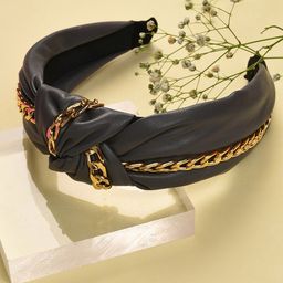 SOHI Women Grey & Gold-Toned Hair Band With Chain Detail-66