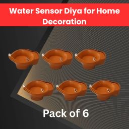 Water Sensor Diya, LED Water Diyas for Diwali, Home & Office Décor Pack of 6Q226 Plastic (Pack of 6) Table Diya Set-image-100